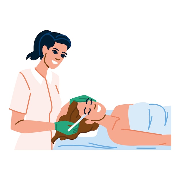vetor do procedimento de exfoliação e dermaplanagem