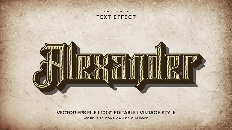 Vetor vetor editável de estilo de texto vintage eps
