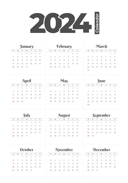 Modelo de calendário 2024