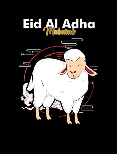 Vetor eid al adha com objeto de fazenda de animais