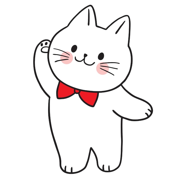 Vetor engraçado do gato do personagem bonito dos desenhos animados.