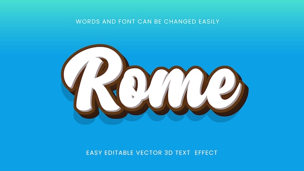 vetor estilo de efeito de texto 3d de Roma