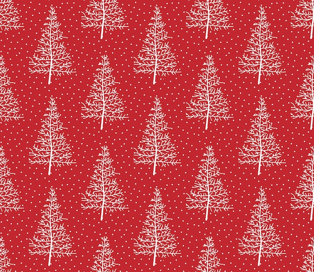 Vetor festivo de natal ou ano novo sem costura padrão em uma árvore de natal