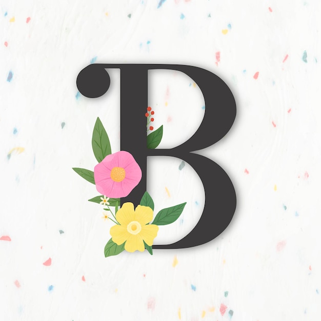 Vetor floral elegante letra B