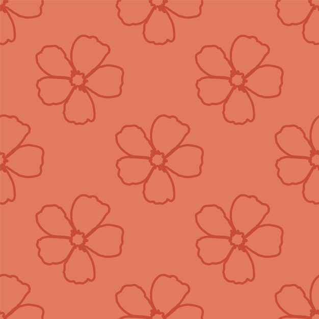 Vetor floral sem costura em todo o fundo do padrão de impressão