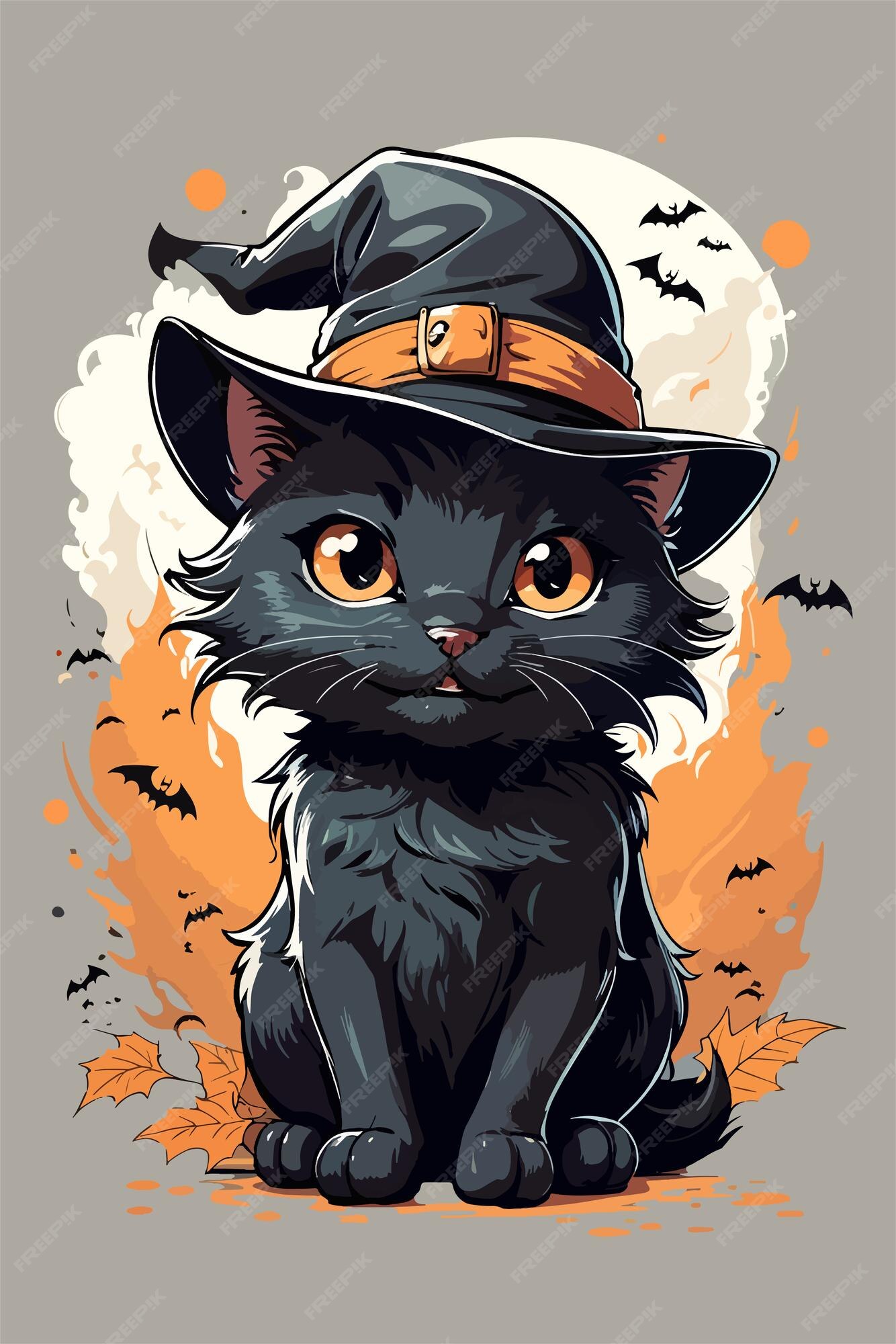 Vetores de Ilustração De Halloween De Uma Bruxa Fofa E Seu Gato Curtindo  Passeio Lunar e mais imagens de Dia das Bruxas - iStock