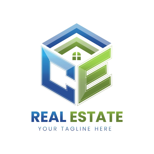 Vetor gradiente logotipo imobiliário ce