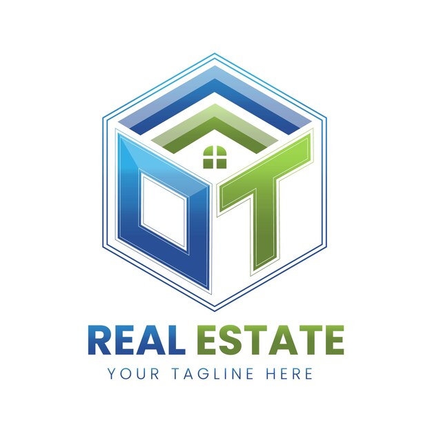 Vetor vetor gradiente ot logotipo imobiliário