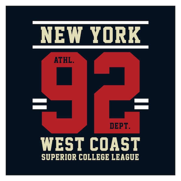 Vetor gráfico de design de camiseta tipografia do departamento atlético de nova york