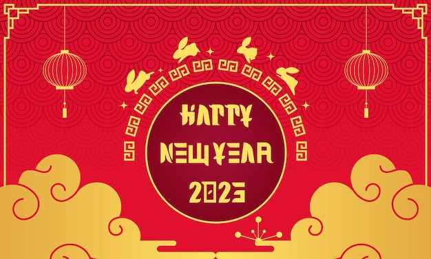 Vetor vetor grátis coelho do ano novo chinês 2023
