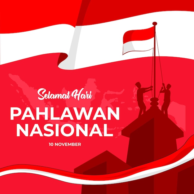vetor hari pahlawan nasional ou dias de herói indonésio