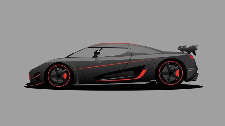 Vetor vetor hiper carro esporte preto