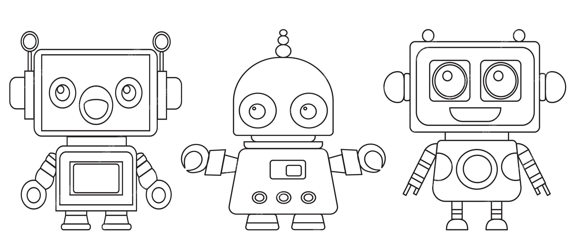 jogo de sombras com desenhos animados de robôs para colorir página do livro  6323784 Vetor no Vecteezy