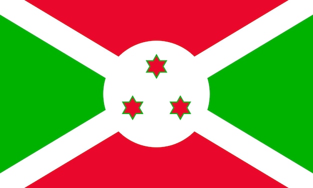 Vetor vetor isolado de bandeira original e simples do burundi em cores oficiais e proporção corretamente