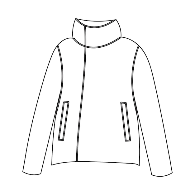 Vetor vetor isolado de contorno de esboço de jaqueta