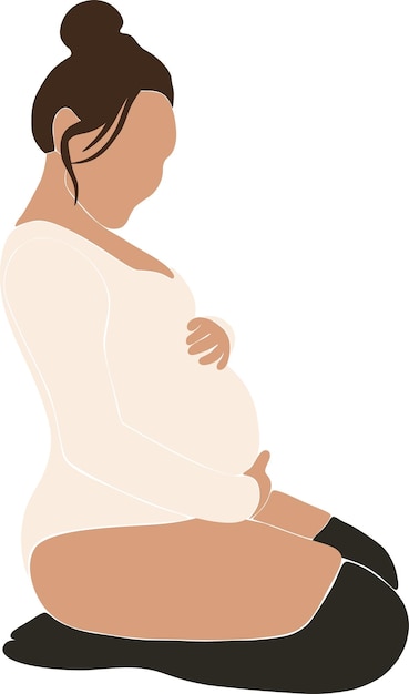 Vetor vetor isolado de design plano de menina grávida