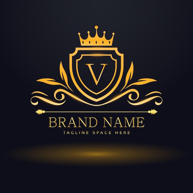 vetor letra v logotipo de luxo para sua marca