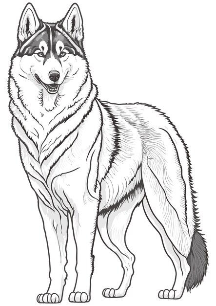 Vetor livre cão contorno animal conceito isolado vetor huskie siberiano