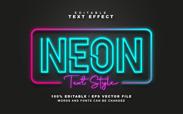 Vetor livre de efeito de texto neon