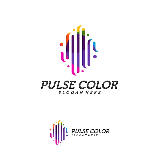 Vetor minimalista de logotipo de pulso colorido, modelo de ícone de pulso colorido, design criativo