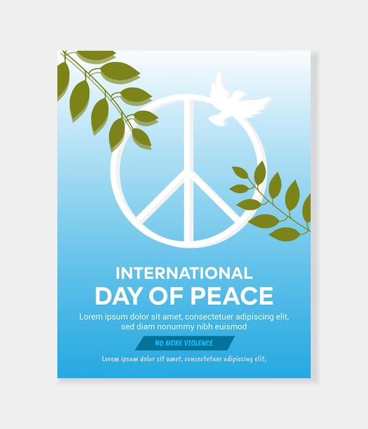 Vetor vetor modelo de folheto do dia internacional da paz para celebração