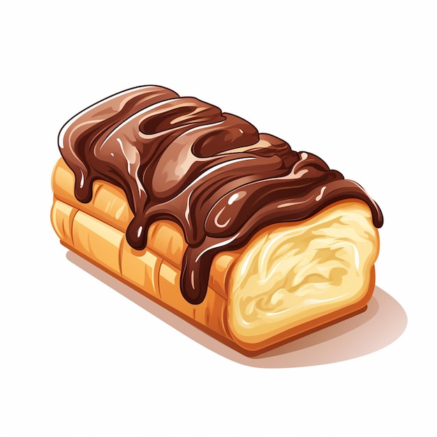 Vetor pão comida chocolate doce ilustração café da manhã lanche sobremesa isolado padaria eu