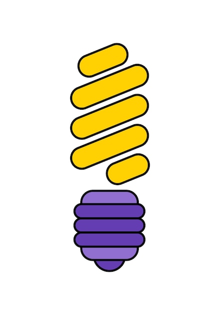 Vetor plano de lâmpada isolado no fundo branco conceito de pensamento de solução de sinal de idéia iluminação lâmpada elétrica brilho de eletricidade estilo plano moderno para design gráfico interface do usuário do site eps