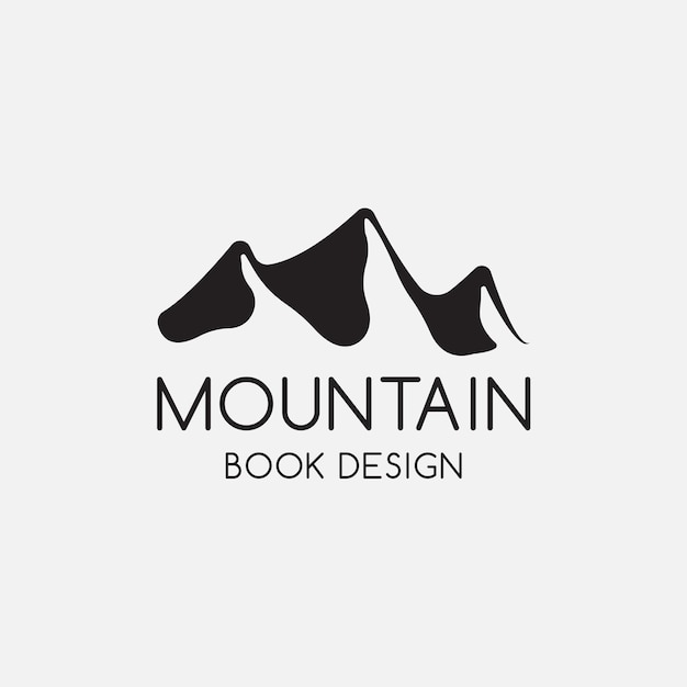 Vetor plano de modelo de design de ícone de logotipo de montanha