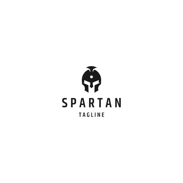 Vetor plano de modelo de design de ícone de logotipo espartano