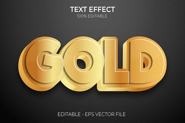 Vetor premium 3d criativo de efeito de texto dourado