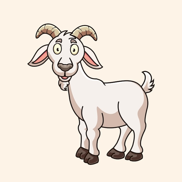 Vetor vetor premium de desenho animado de cabra fofa