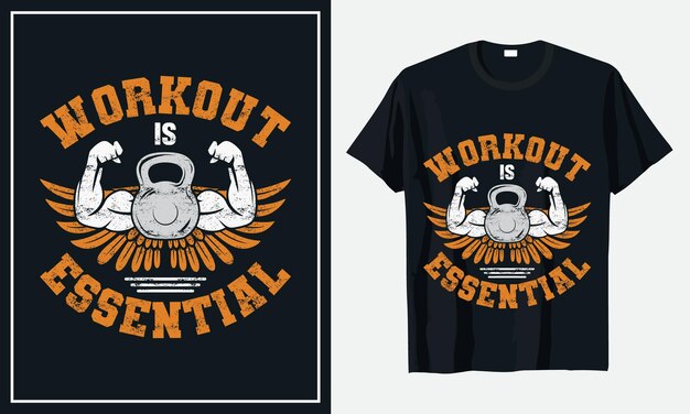 Vetor premium de design de camiseta de treino de ginástica de fitness