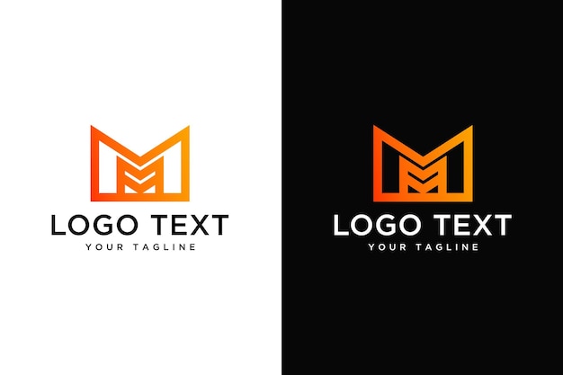 Vetor premium de design de logotipo moderno de letra m gradiente