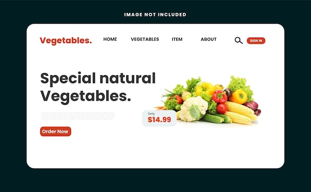 Vetor premium de design de página de destino de vegetais