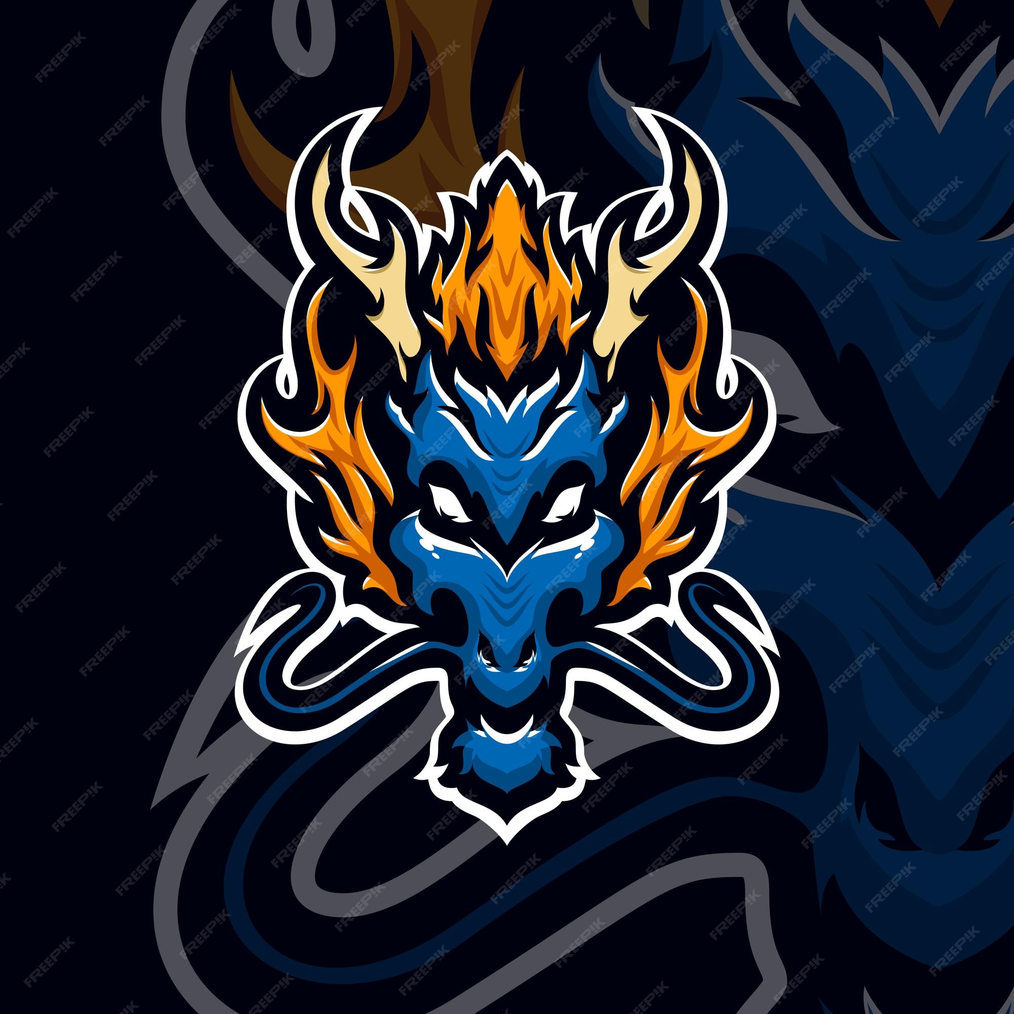 o logotipo do dragão azul e água é perfeito para o logotipo de uma empresa  ou de um jogo 4976674 Vetor no Vecteezy