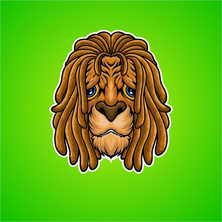 Vetor vetor premium de ilustração de logotipo de mascote de leão