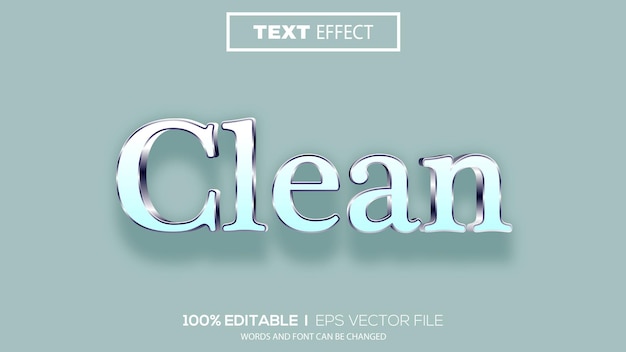 Vetor premium de tema limpo de efeito de texto editável 3d