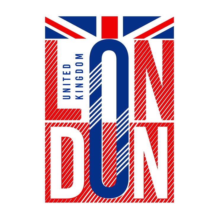 Vetor premium de tipografia de design simples em Londres