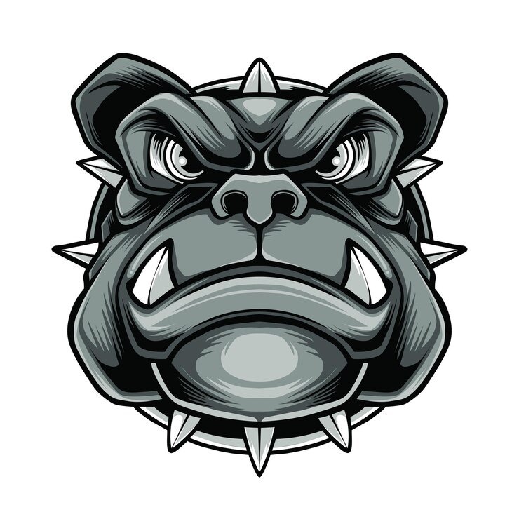Vetor Premium do logotipo do mascote do cachorro branco com raiva
