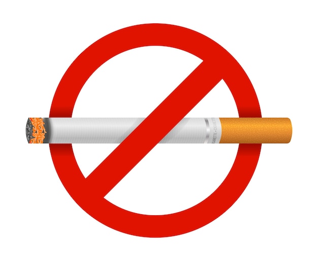 Vetor vetor realista pronto para impressão de sinal de não fumar