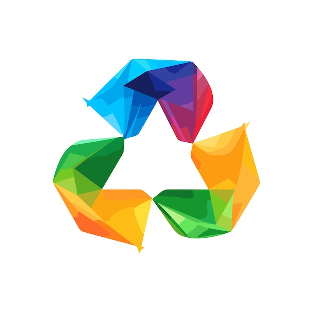 Vetor vetor reciclar logotipo de gradiente geométrico colorido