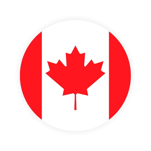 Vetor redondo fundo da bandeira canadense