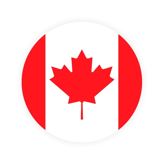 Vetor redondo fundo da bandeira canadense