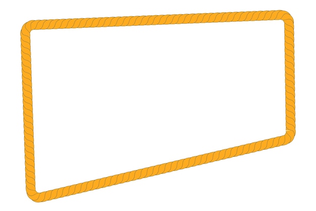 Vetor, retângulo assimétrico, de corda marrom, para colocação de área de texto, isolado em branco