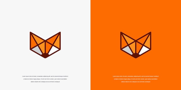 Vetor vetor simples de logotipo de origami de raposa