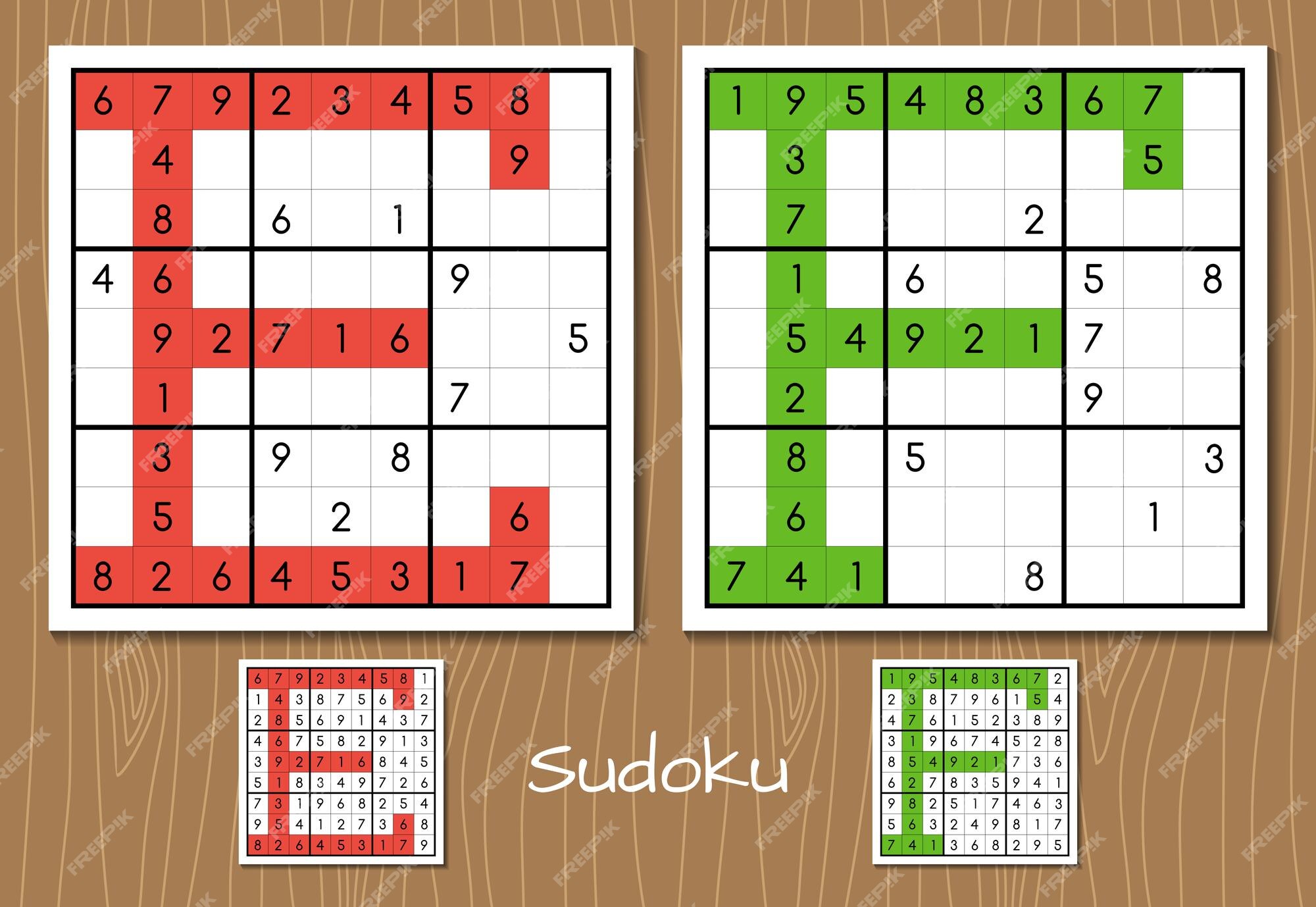 Jogo Sudoku Com Respostas. Conjunto De Design De Vetor Simples