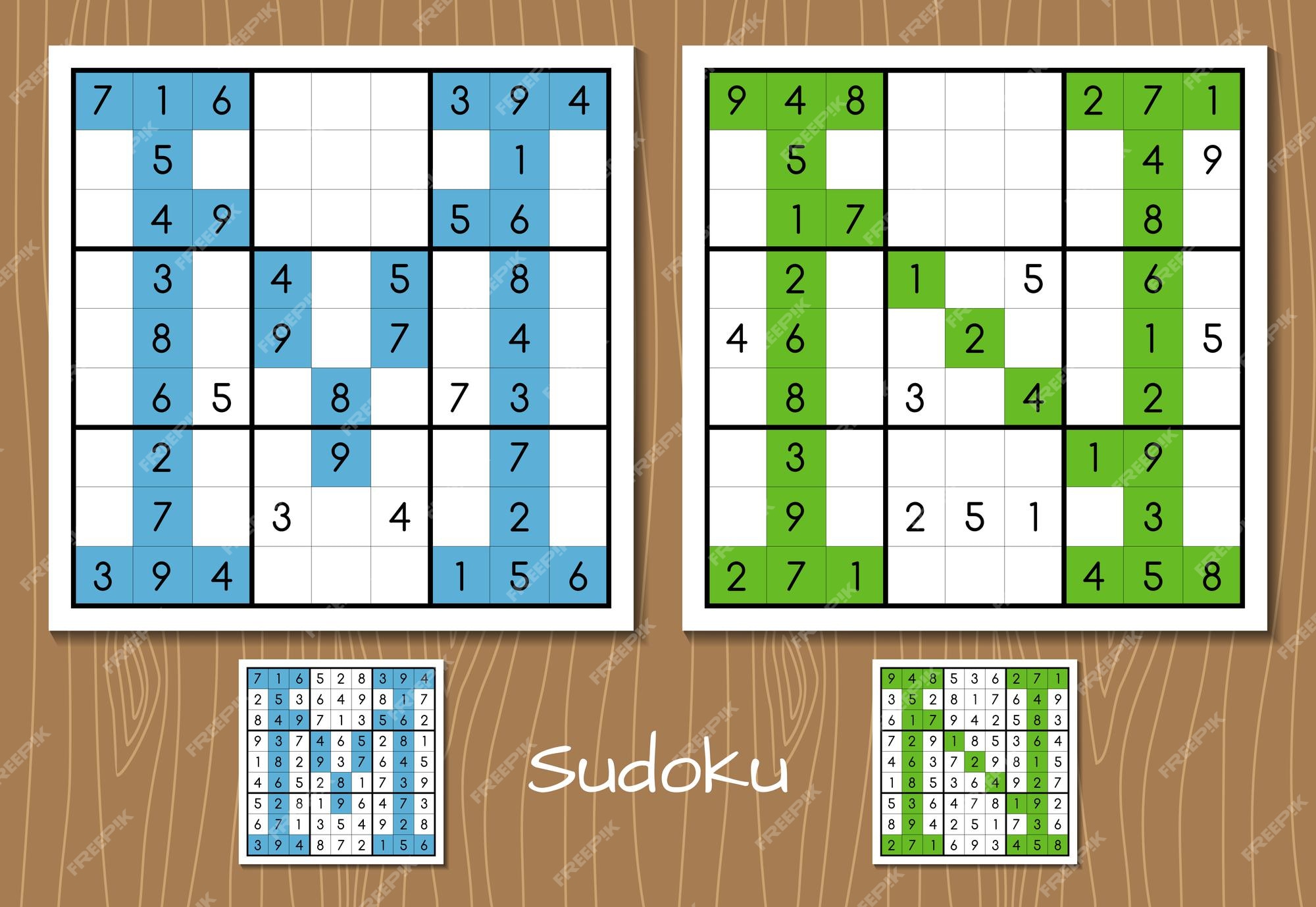 Jogo Sudoku Com Respostas. Conjunto De Design De Vetor Simples