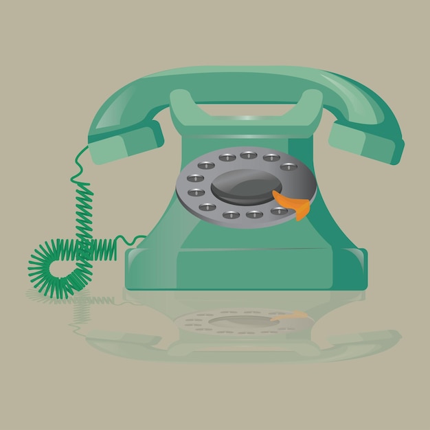 vetor telefone residencial vintage 04
