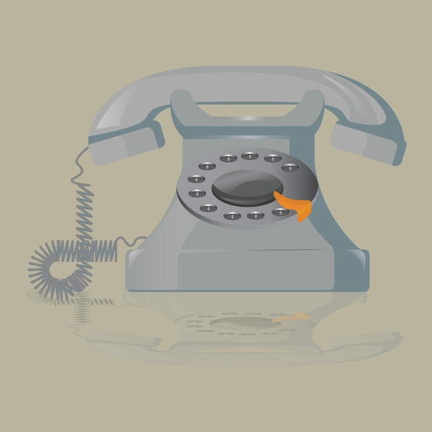 vetor telefone residencial vintage 05