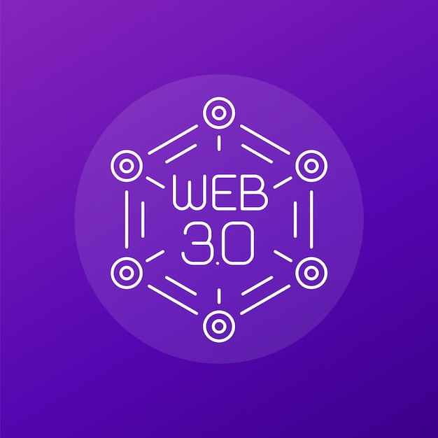 Vetor web descentralizado de ícone de 30 linhas da web